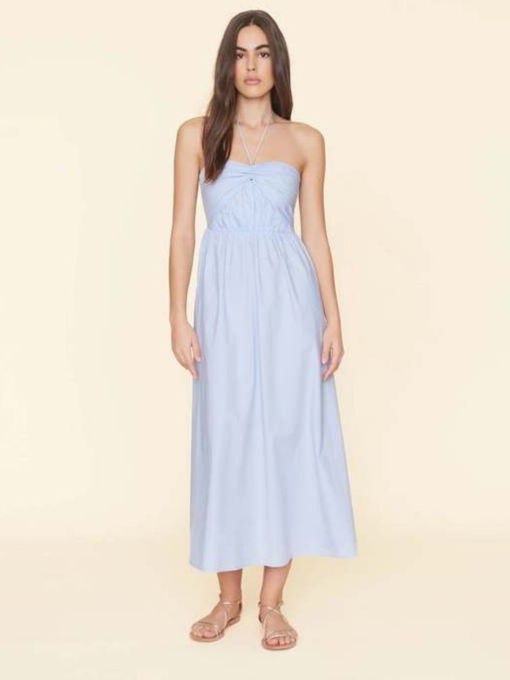 XiRENA Strapless Pale Blue Midi Dress